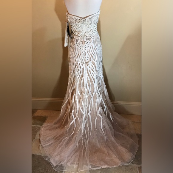 Terani Couture 1611GL0473 Evening Beaded Ivory Nude Formal Gown - Picture 4 of 9